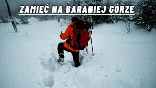 Barania Góra Zimą- warunki nas pokonały. Śnieg po pas i załamanie pogody.