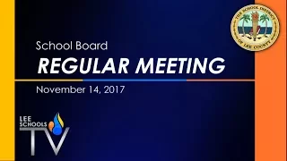 School Board Regular Meeting: November 14, 2017