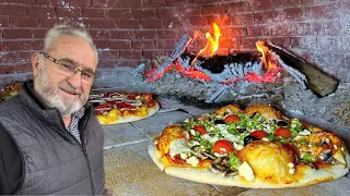 How to Make the Best Homemade Pizza Recipe 🍕 Cook in a Wood Oven 🔥 Turkish Village Life