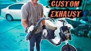 CRAZY CUSTOM EXHAUST for my GY6 150cc SCOOTER | SO FAST