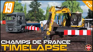 🇫🇷 Digging A Trench For Electric Lines Using Liebherr Digger - Public Works ⭐ FS19 Champs De France