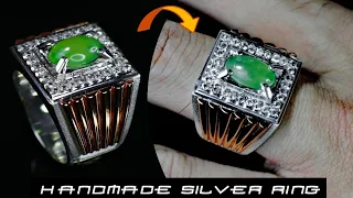 Making men's ring from silver and copper - Handmade silver jewelry