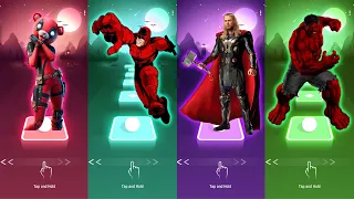 DC Marvel Tiles Hop, CuddlePool vs Daredevil vs Thor vs Red Hulk