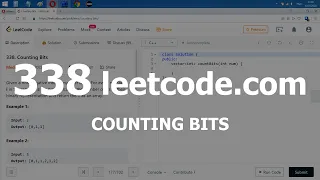 Разбор задачи 338 leetcode.com Counting Bits. Решение на C++