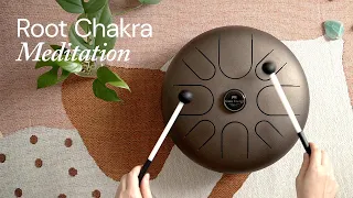 Root Chakra Meditation | Sound Bath Therapy w. Tongue Drum [HD Audio]