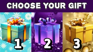 Choose your gift 🎁💝💜🤩|| The 3 gift challenge #pickonekickone #wouldyourather #giftboxchallenge