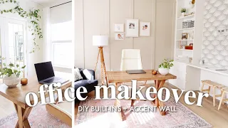 EXTREME OFFICE + CRAFT ROOM MAKEOVER | DIY Built-Ins, Accent Wall + Homary 2022