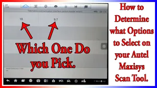 How to Determine which Options to pick on your Autel Scan Tool.