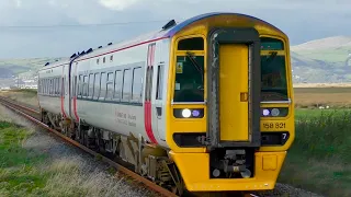 Transport For Wales Class 158s At Machynlleth , Bow Street , Aberystwyth & Borth - 2nd October 2021