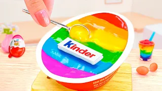 🌈🍫 Satisfying Miniature Rainbow Kinder Joy Cake Decorating 😍 Wonderful Miniature Rainbow Cake Recipe