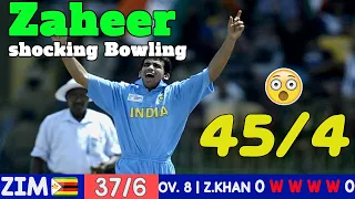 ZAHEER KHAN Shocking Bowling| took 4 Wickets Vs ZIM ICC Champions Trophy 2002| #indvszim #zaheerkhan