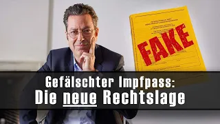 Impfass Betrug: Die neue Rechtslage beim gefäschten Impfpass. Rechtsanwalt Dr. Knies