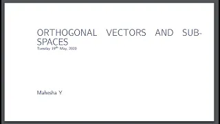 18EC44 ESLA Module-4 Orthogonal Vectors and Subspaces