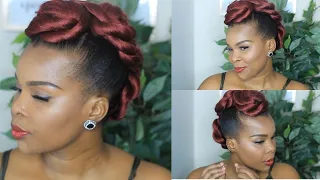 PROTECTIVE STYLE | TWISTED FAUX HAWK UPDO (WITH BRAIDING HAIR)