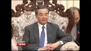 Lao NEWS on LNTV: Lao leaders receive courtesy calls from Chinese Foreign Minister.25/4/2016.