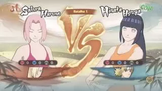 Naruto Storm 4 Dublado PT-BR Sakura e Ino vs Hinata e Temari