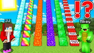 JJ And Mikey Found LONGEST Stairs RAINBOW vs LAVA vs PORTAL vs TNT - in Minecraft Maizen