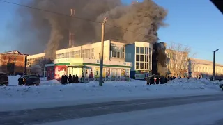 пожар в г. Татарск Новосибирская обл. тц швейка