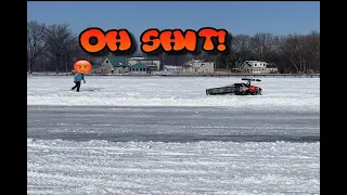 Sled Crash at the Fair Haven Ice Drags 2021 - Snowmobile Fails