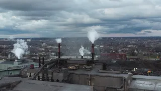 Drone flight over part of Cleveland's thriving "Industrial Valley". Still making steel in the USA!