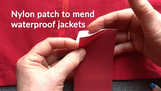 Mending waterproof jacket with nylon patch