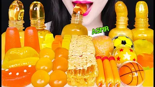 ASMR HONEY JELLY, HONEYCOMB, ORANGE YELLOW JELLY GUMMY 꿀젤리, 벌집꿀, 오렌지 구미 젤리 먹방 EATING SOUNDS