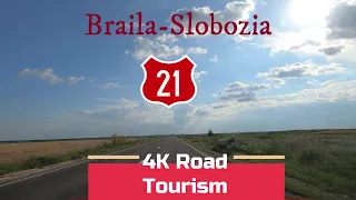 Driving Romania: DN21 Brăila - Slobozia - 4k relaxing drive through Bărăgan plains