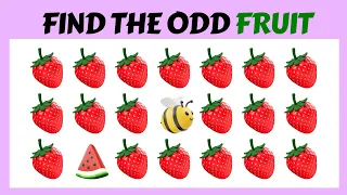 30 puzzles for GENIUS 🥦🥕🌽🥔🥒 | Find the ODD One Out - Fruit Edition 🍎🍐🍊🍓🍋 Easy, Medium, Hard