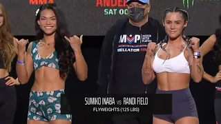 Sumiko Inaba vs. Randi Field - Weigh-in Face-Off - (Bellator 268: Nemkov vs. Anglickas)