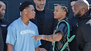 Devin Haney vs Regis Prograis HEATED first FACE OFF! Both exchange verbal jabs!