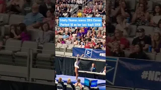 Trinity Thomas score a perfect 10 for her last vault with the Gators Gymnastics