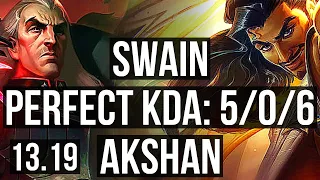 SWAIN vs AKSHAN (MID) | 5/0/6, 600+ games, 1.0M mastery | BR Master | 13.19