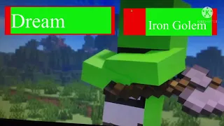 Dream VS Iron Golem with healthbars!