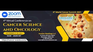 4th Virtual Conference on Cancer Science and Oncology | September 27-28, 2021 | Inovine Conferences