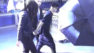 Justin Bieber And Selena Gomez Enter An After Party Through The Back [2012]