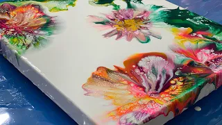 Dutch pour combined with a balloon dip! Balloon smash with amazing bloom results - abstract art #63