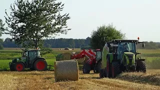 Prasowanie i zbieranie słomy u Mateja z Claas'ą!  3x Claas 620 / 420 / 360RC