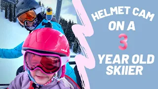 Cute Toddler Need For Speed | Helmet Cam 3 Year Old Skiier