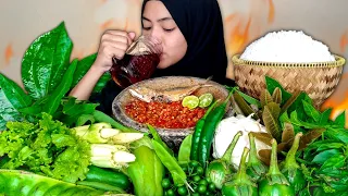 PESTA LALAPAN | MUKBANG LALAPAN MENTAH IKAN ASIN SAMBEL TERASI | MUKBANG ASMR