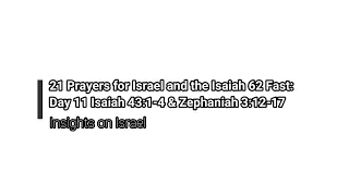 Insights on Israel - 21 Prayers for Israel and the Isaiah 62 Fast: Day 11 - 05/17/2023