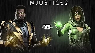 Injustice 2 - Чёрная Молния против Чаровницы - Intros & Clashes (rus)