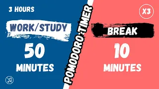 50/10 Pomodoro Timer ✦ 3 Hours Timer ✦ No Music ✦ Deep Focus ✦ 50 Minutes Timer ✦ 10 Minutes Break