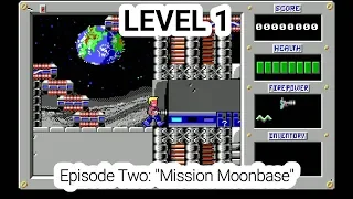 Old Games - Duke Nukem 1 / Moonbase - Level 1 / PC Gameplay 1080p