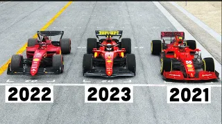 Ferrari F1 2023 vs Ferrari F1 2022 vs Ferrari F1 2021 - Imola GP