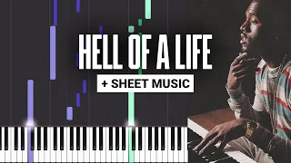 Hell of a Life - Kanye West - Piano Tutorial - Sheet Music & MIDI