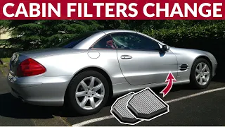 How to change Cabin filters (pollen filters, dust filters, charcoal filters) - Mercedes SL (R230)