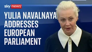 Yulia Navalnaya addresses the European Parliament