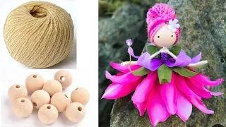 How to make a flower fairy doll ‎@kabisminiaturekitchen  | Easy doll making Tutorial #trend #diy