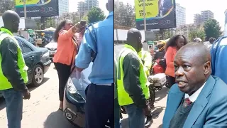 AMEUA WATU WENGI! Drama as Woman asks Traffic Police to call DP Gachagua after being caught!