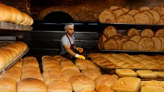 Interesting Turkish sourdough bread baking method! Popular Street Food of Turkey